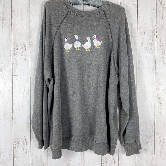 Vtg Sweats Appeal by Tultex USA Made Crewneck Sweatshirt Ducks Women’s Sz XXL - Picture 2 of 10